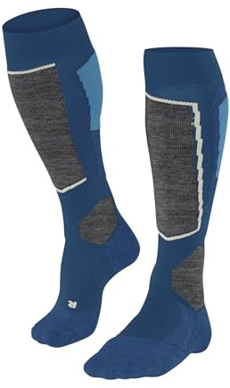 FALKE SK2 Intermediate M Kh lana filo funzionale caldi spessi 1 paio, Calzini da sci Uomo, Turchese Ocean 6836, 44-45