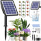 Onherm Irrigazione Automatica Energia Solare, Kit Irrigazione Automatica da Giardino con Tubo Lungo 15M e Gocciolatore, Adatto per Piante in Vaso da Giardino e Balcone All'aperto, Verdure