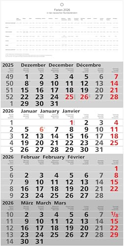 2026 Adina väggkalender fyra månadskalender med dagsindikator 60 x 30 cm