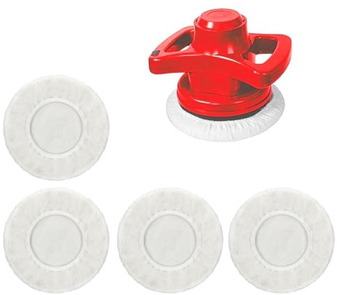 YFaith 4 Piezas Almohadillas de Pulido, Microfibra Disco de Pulidos para Coche, Lavable Lana Pulir Coche, Tejido Sintético Blanco de Imitación Lana, para Pulidoras de Coches de 230-250 mm