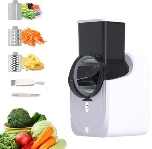 Electric Vegetable Slicer, Type-C Charging Electric Cheese Grater Salad Shooter, One-Touch Easy Control for Vegetables High Efficiency Food Dicer Kitchen Gadget Cooking Accessories Cooking Tool