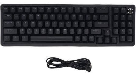 XUMIUZIY Mechanical Gaming Keyboard, 78 Keys RGB Backlit Blue Switch Wired USB Keyboard with Multimedia Control Knob, for PC Laptop Gaming Work (Black)