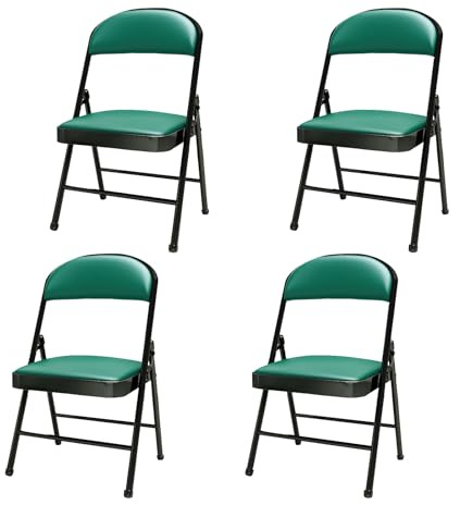 Stapelbara fällstolar med vadderat säte och rygg med hög viktkapacitet halkfria fötter för stabilitet, platsbesparande design för inomhus- och utomhusbruk