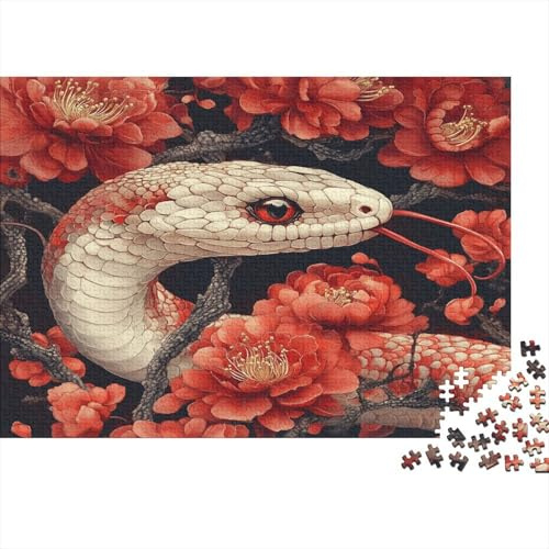 Puzzle 52x38cm/1000pcs pour Adultes Serpent,pour Femmes Et Hommes,Planche en Bois,Verrouillage De Précision Illustration du Nouvel an Chinois