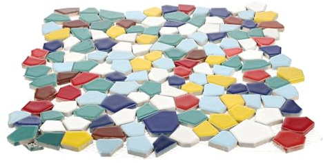 Zerodeko Mosaiksteine Sichere Materialien für Selbstgemacht Kunsthandwerk Bunte Keramik mit Unregelmäßiger Form und Gleichmäßige Kanten zur Heimdekoration