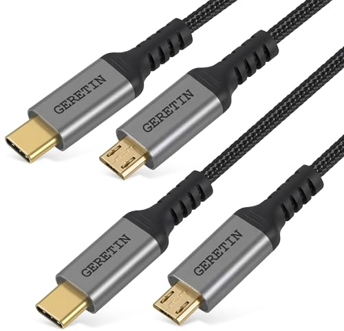 GERETIN Câble USB C vers Micro USB [0.5m+1m] USB C vers Micro Câble de Charge et Données Type C vers Micro Câble Compatible avec Galaxy S7/S6/S5/J3/J5/J7 Kindle Tablette Huawei LG GPS Manette etc