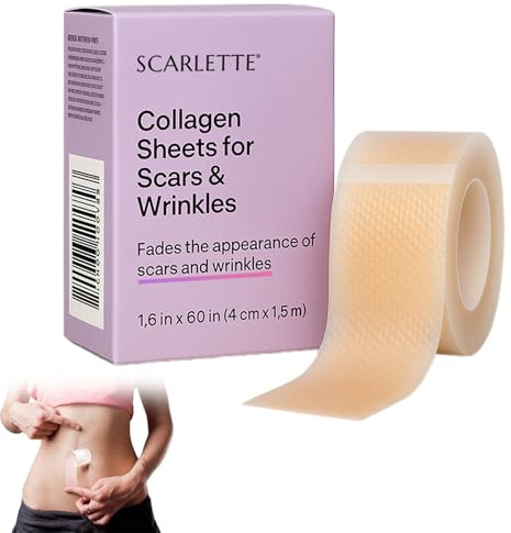 Scarlette Collagen Tape, 2026 Professional Silicone Scar Sheets, 1.5m Hyaluronic Acid Repair Tape, Silicone Scar Tape for Wrinkles, for All Skin Types (1 Pack)