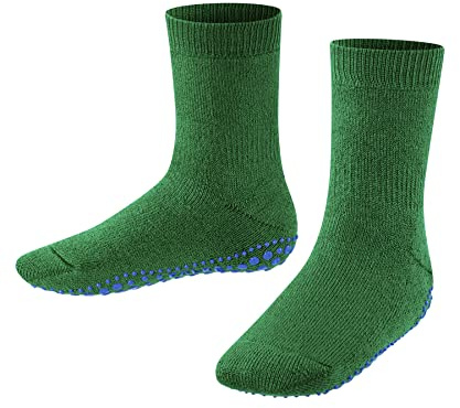 FALKE Unisex Kinder Catspads K Hp Baumwolle ull Rutschhemmende Noppen Stoppersocken, Grönt gräs grön 7290, 9/11.5 UK
