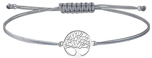 Armband Damen Lebensbaum 925 Silber Grau