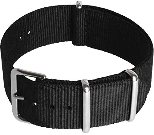 CampTeck Nylon Ersatz Uhrenarmband Militär Uhrband (Breite 18|20|22|24mm) mit Verschlussschnalle aus rostfreiem Stahl für Spring Bar Uhren