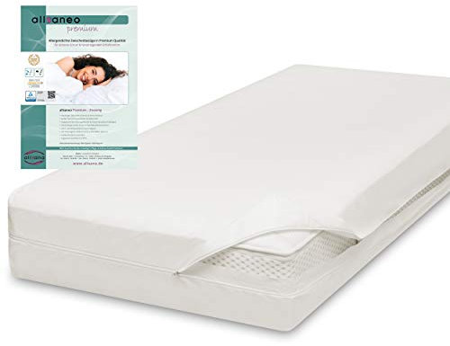 allsaneo Premium Allergiker Matratzenbezug 90x200x24 cm | Allergie Bezug extra weich und leicht | Anti Milben Encasing | Milbenschutz | allergendichter Zwischenbezug | TÜV geprüft