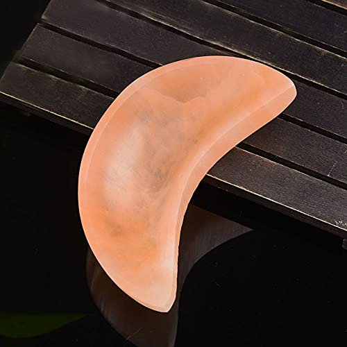 JIC Gem Cuenco de selenita naranja de 4 pulgadas con forma de luna marroquí para cargar, curar, decoración del hogar