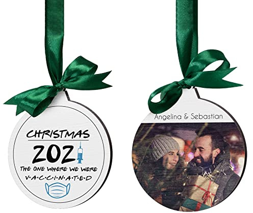 Weihnachtsbaumkugel personalisiert mit Foto - besonderer Christbaumschmuck aus Holz - schöner Geschenkanhänger o. Schmuck für Weihnachtsbaum