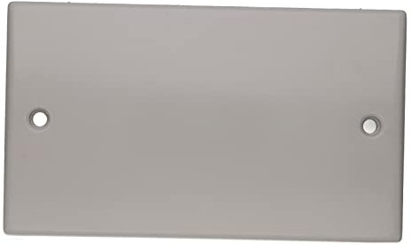 kenable 2 Gang Blanking Plate Cover Curved Edge Rounded Faceplate White [Double Blank Plate Cover]