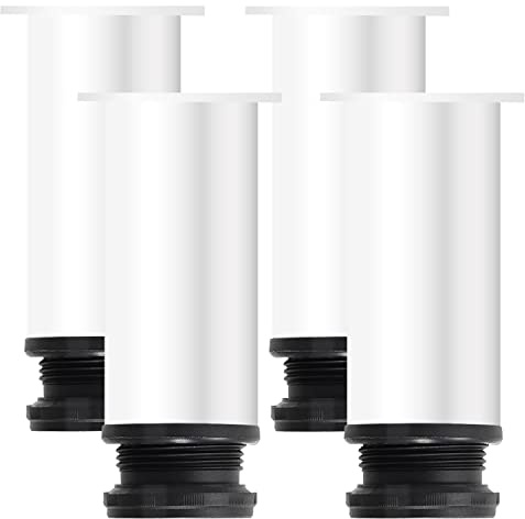 Drenky Tischbeine Höhenverstellbar,4 Stück Möbelfüße Verstellbar 120mm Füße für Möbel Weiß Schrank Füße Möbelfüße Edelstahl Gesamthöhe 120mm-135mm Kommen mit Edelstahlschrauben für Möbel Projekt
