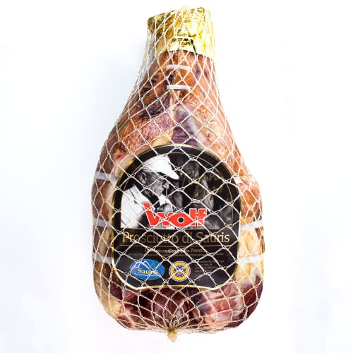 Sauris-Schinken Mit 100% Italienischem Fleisch Nonno Bepi, Ohne Knochen, Hergestellt Mit Traditioneller Räuchertechnik, Schinken, Lange Reifung, Glutenfrei, Ganze, 7,5 Kg (M. Nettogewicht Garantiert)
