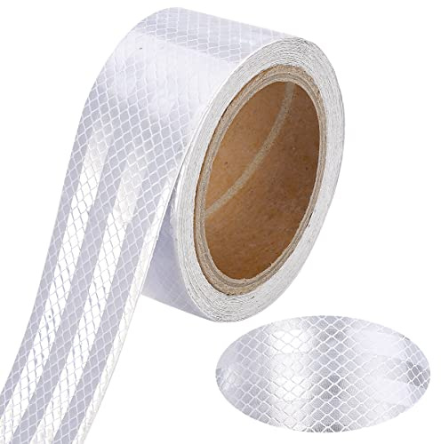 Cinta Reflectante Adhesiva 5cm X 10m Resistente al Agua White | Pegatinas Reflectantes Alta Intensidad Cinta Adhesiva Reflectante para Coche, Motocicleta Barco Bicicleta