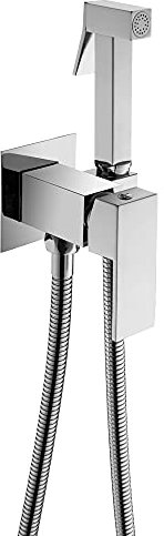 SHUGUANG Bidet Windel Dusche Bidet Handbrause Wandhalterung Bidet-Sprühgerät mit Edelstahlschlauch und Ventilkörper, Messing, Warmes und kaltes Wasser, für Die Körperpflege,Chrome