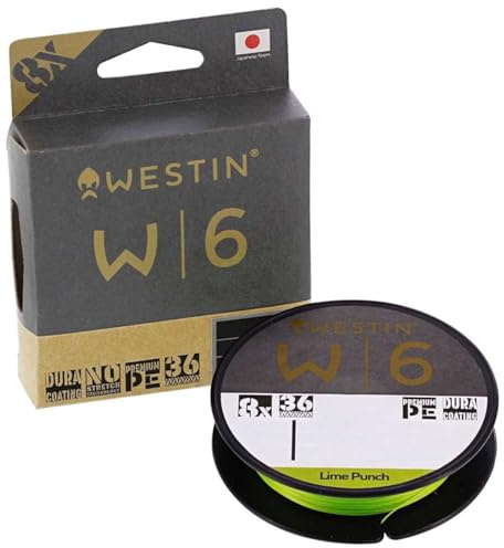 Westin W6 Braid 8 Lime Punch - 300m geflochtene Angelschnur, Durchmesser/Tragkraft:0.45mm / 43.2kg