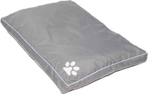 L S U Waterproof Dog Bed Removable Zipped Cover Washable Cushion - Paw Print (Grey Cover Only)