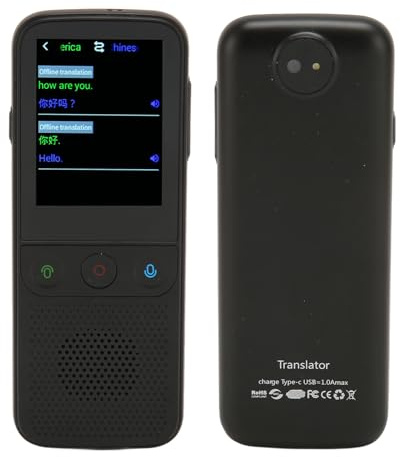 Sprachübersetzer, Tragbares Sofortübersetzergerät, Unterstützt WLAN/Hotspot/Offline, Zwei-Wege-Echtzeit-Online 112 Sprachen mit 2,4-Zoll-Touchscreen, Smart-Übersetzer