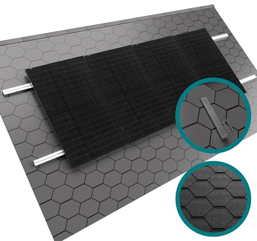 DoitBau - 1x Basis Montageset Bitumendach in Silber | Solarmodul Halterung Schrägdach | Photovoltaik Befestigung auf Bitumen | Halterung Balkonkraftwerk | Montageset für Solarmodule