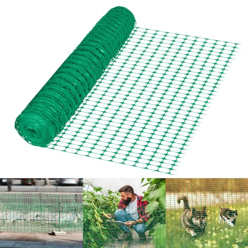 YRHome 1 x 30 m de clôture en plastique vert - Filet d'avertissement mobile pour chien - Filet de sécurité - Filet de protection pour jardin, camping