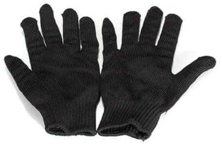 DOITOOL Cut Resistant Protective Work Gloves Level 5 with Steel Wire Safety Outdoor Industrial Gloves for Gardening Fishing One Pair Black