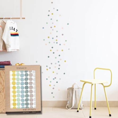 Pegatinas Pared Decorativas Infantiles Lunares a Lápiz | 1 Lámina, 70 Lunares Adhesivos | Vinilo Adhesivo Pared | Efecto Papel Pintado | Detalle Decorativo | TRESXICS (Azul)