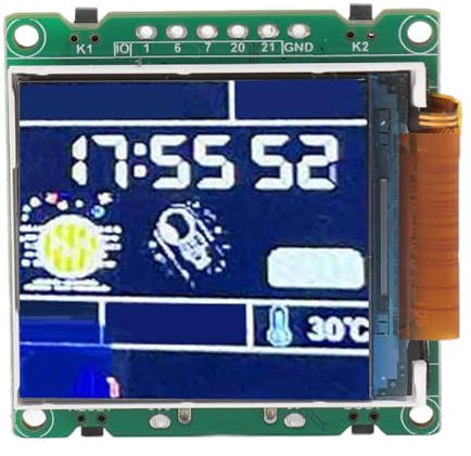 Bewinner C3 Entwicklungsplatine, 1,44 Zoll LCD Bildschirm, Desktop Trinket Unterstützung, WLAN, Bluetooth, 128 X 128 Tragbarer Anhänger mit SPI Schnittstelle für C3