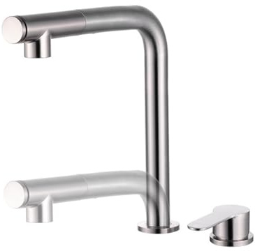 XJTNLB Wasserhahn Küche Vorfenster Ausziehbar Gebürstet Vorfenster Küchenarmatur Lift Spültischarmatur Vorfenster Dual-Modus Spülbecken Armatur