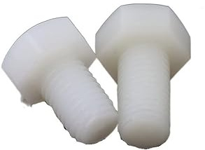 oipwtfbq 2/10/20 pièces M5 M6 M8 M10 M12 Nylon Boulon Hexagonal Nylon Boulon Hexagonal vis en Plastique Blanc Couleur Nylon(M8x25 (20pcs))