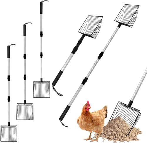 1 x tillbehör till hönshus spillspade baffelspade för rengöring hönshusskyffel separering av avföring och sandskräp för hönsskräp Accesso (3)