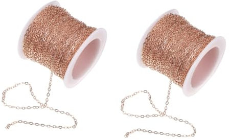 STOBOK 2rollen Kupferkette Für Diy Schmuckherstellung Halbfertige Gliederkette Roségold Vielseitig Einsetzbar Für Halsketten Armbänder Und Taschen Stabile Und Dekorative