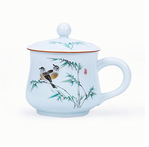Tazas de café Taza de té, taza de leche Taza de café grande con asa 15.8Oz Taza de café gigante de cerámica Taza de café grande, taza de cerámica con tapa para café, té, 6 opciones para, café, sopa,