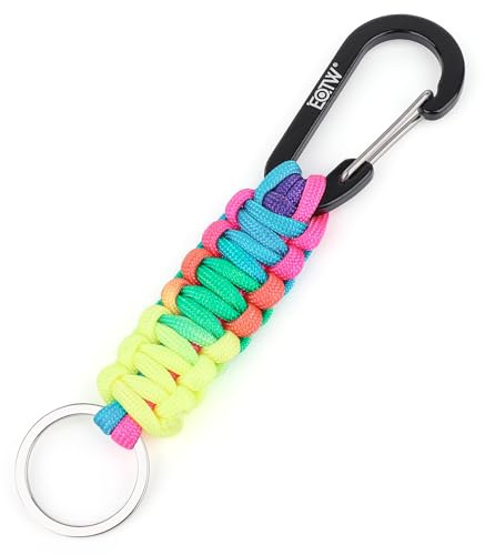 EOTW Paracord Schlüsselanhänger Karabiner Personalisiert Karabinerhaken D Ring Schlüsselband Schlüsselring für Motorrad Auto Camping Wandern Männer Frau Kinder