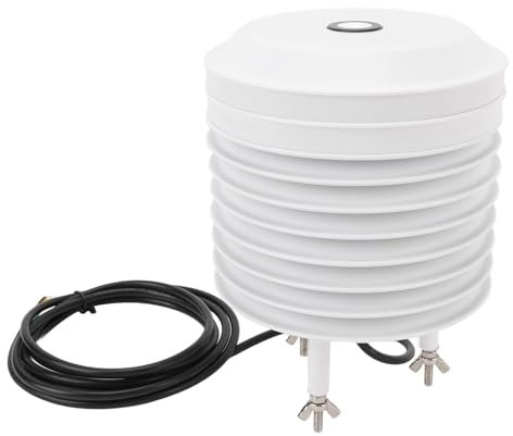 Weather Station, 4 in 1 Outdoor Weather Sensor with Temperature, Humidity, Light Intensity, CO2, Compatible with Anemometer, Supports RS485 Output, Easy to Install