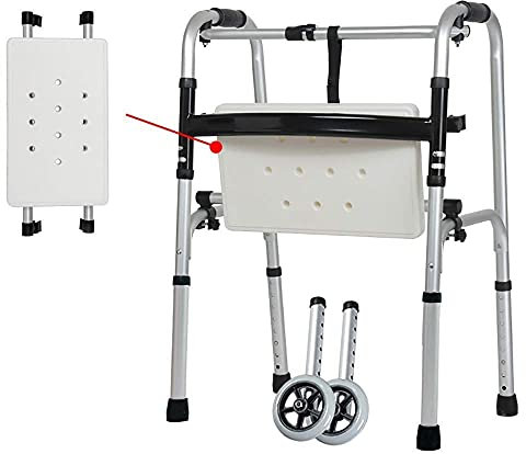 Gehhilfen für Senioren Gehgestell, Rollator Gehhilfe mit Sitz. Klappbarer verstellbarer Badestuhl, als Mobilitäts-Transporthilfe – Ideal für ältere Menschen mit Behinderung, platzsparender Rollat