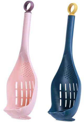 Cabilock 2piezas Coladores De Cuchara Araña Mango Colador Ranurado De Plástico Para Cocinar Utensilios De Cocina Para Servir y Filtrar Alimentos Cuchara Coladora Para Cocinar y Filtrar
