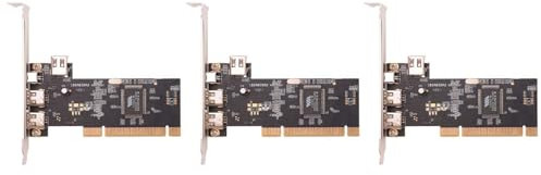 Pyugxab 3X Tarjeta de 3 Puertos IEEE 1394 Firewire Adaptador PCI Firewire Tarjeta Controladora PCI IEEE 1394 para PC Computadora de Escritorio