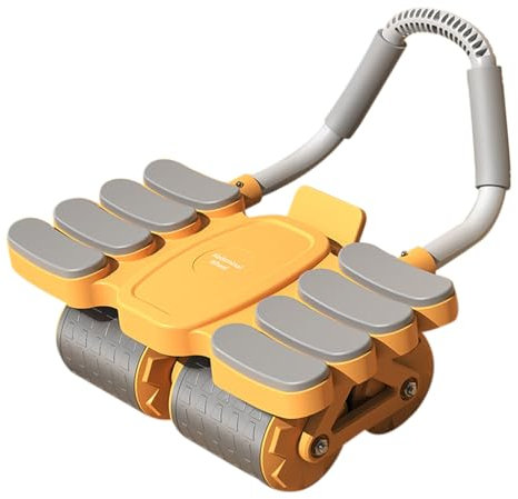 Automatische Rebound-Bauchrolle, Bauchroller Für Bauchmuskeltraining mit Stabilen 4 Räder und 8 Ellenbogenstütze, Fitnessgeräte Für Zuhause (Orange)