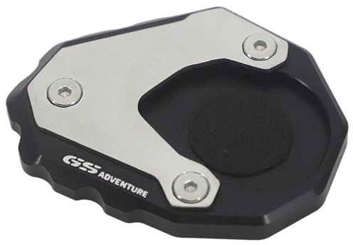 SYMWBD Motorrad-Ständerfuß-Seitenständer-Stützpolster Für R1200GS LC ADV R 1200 GS Rallye R1250GS R 1250 GS Verlängerungsvergrößerungsplatte Aluminiumlegierung(Schwarz)