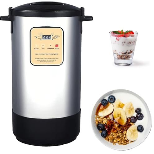 Automatic Yogurt Maker Adjustable Temperature & Time Control Yogurt Maker, 40w Stainless Steel Fermentation Machine for Yoghurt, Greek Yoghurt, Bread,12L