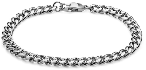 Lucleon Armband Herren | 6 mm Breites Panzerarmband aus Edelstahl | Armkette mit Robustem Hummer-Verschluss | Perfekt für Schmuck Alltag und besondere Anlässe