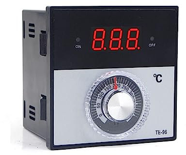 NGBFF Thermostat sans Fil, CG 96 * 96mm Bouton AC 380 24V 0-300 400 1200 degrés KJ PT100 Type Relais Thermostat numérique Affichage régulateur de température,pour la Maison(K 0-300 Degree)