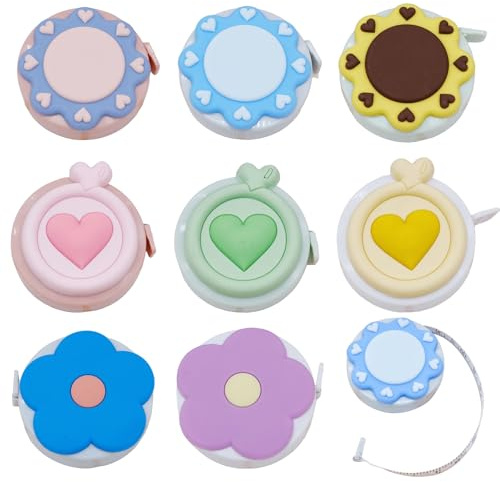 Cinta métrica para el cuerpo, 8 unidades, cinta métrica retráctil, cinta métrica para costura, cinta métrica duradera, adecuada para costura, ropa, medidas de parte del cuerpo (multicolor)