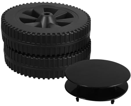 CHICAMPERA Ruote Girevoli per Barbecue 7 Pollici in Plastica Resistente al Calore, Kit Ricambio per Carrello Griglia con Copertura Nera, Ruote Piroettanti per Attrezzature da Esterno, Set