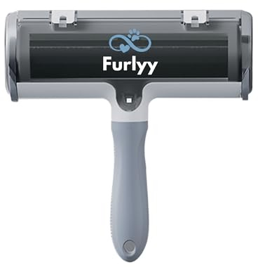 Furlyy XXL Tierhaarentferner Fusselrolle – Wiederverwendbare Fusselbürste für Hundehaare & Katzenhaare – Tierhaarentferner für Sofa, Teppich, Kratzbaum, Hundebett & Katzenbett (Grau Premium)