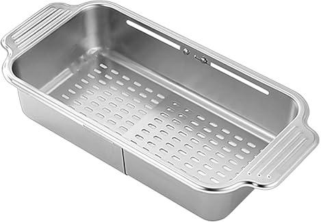 Extend Kitchen Sink Drain Basket - Organisateur de séchage sur évier - Passoire extensible pour stockage sur plan de travail et lavage de fruits et légumes