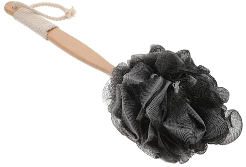 FRCOLOR Brosse Exfoliante Corps Petite en Charbon de Bambou Naturel Nettoyant pour Peau Adulte Usage Maison Salle de Bain Manche Bois